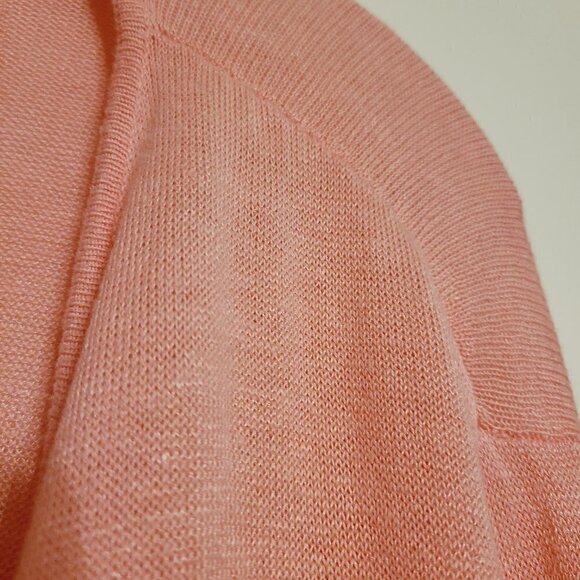 J. Jill | Salmon Pink Cascading Open Cardigan Sweater (Size Large Petite) - Picture 3 of 13